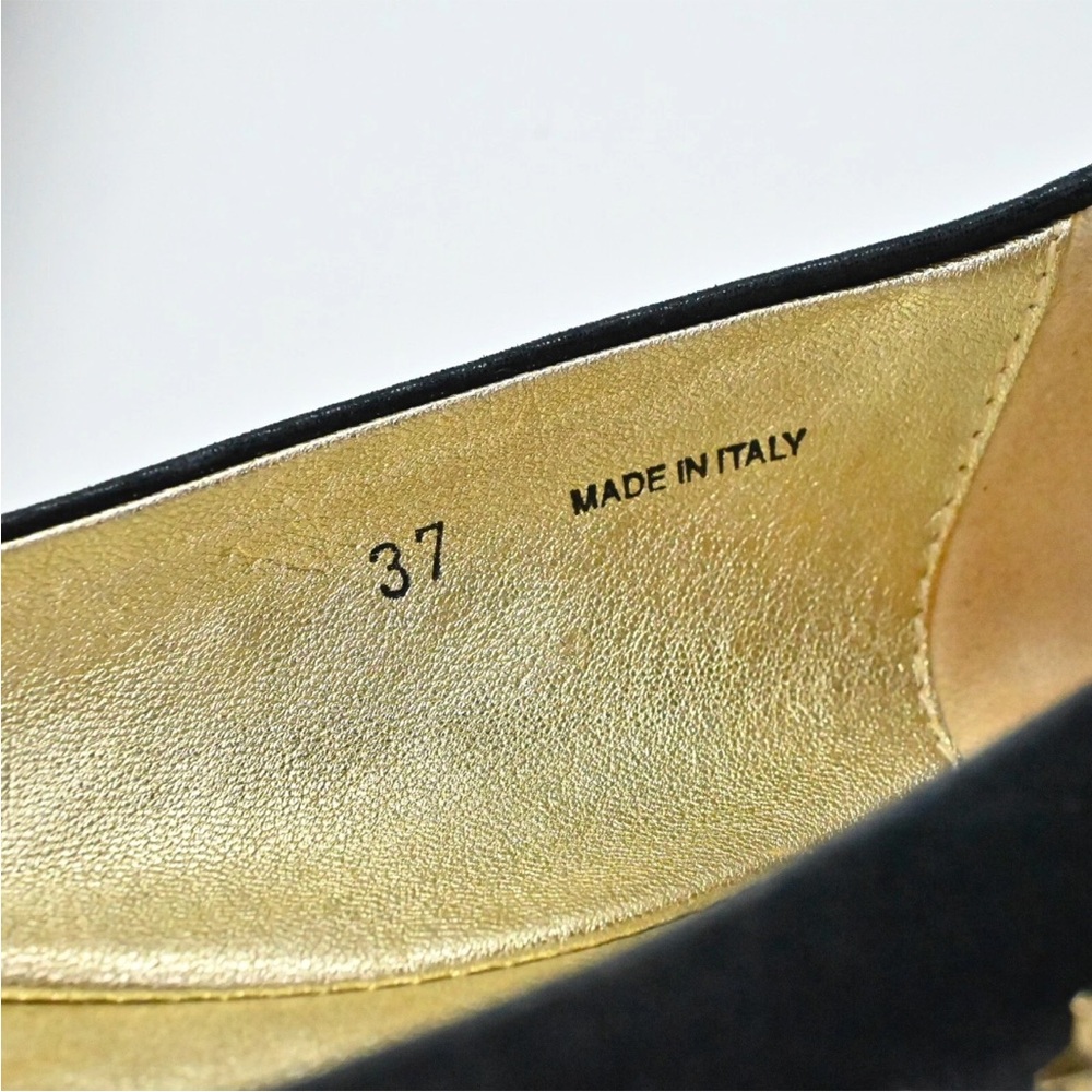 Jimmy Choo Black Flats with Gold Star Accents - Picture 5 of 5